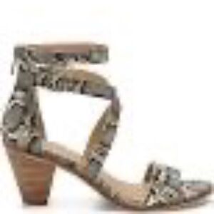 Lucky Brand Snake Print Strappy Heel Open Toe Sandals 8